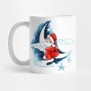 Santa Claus Moon Watercolor Mug